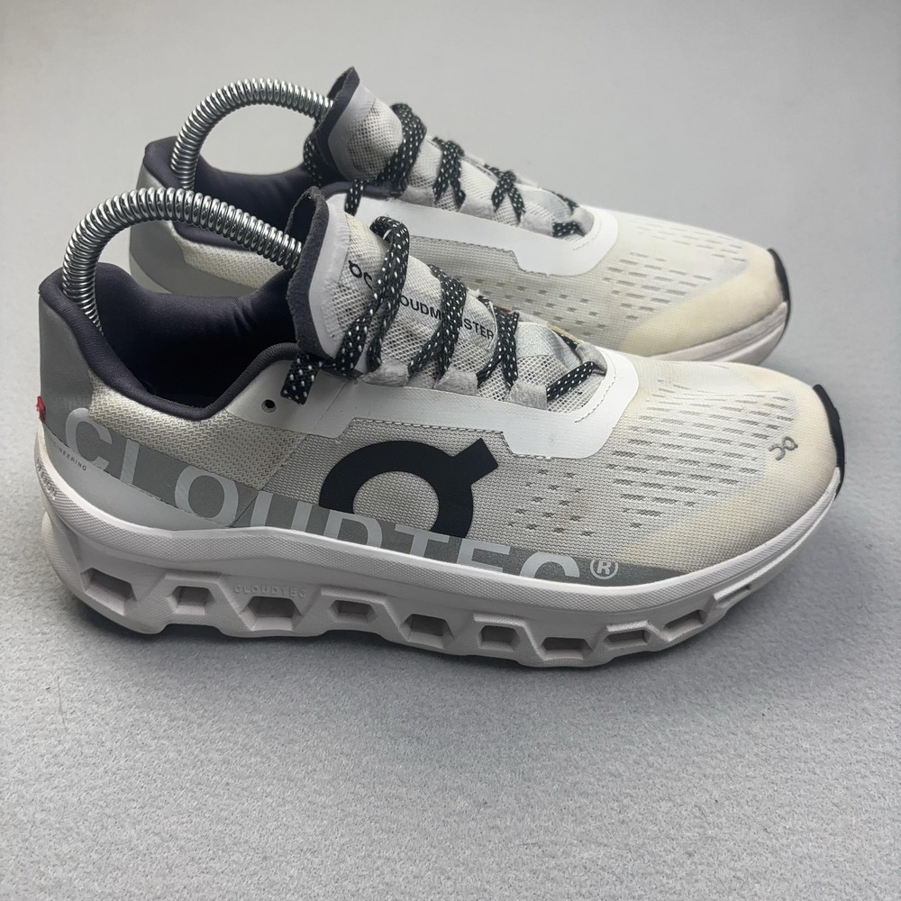 On Cloudmonster Shoes Womens Size 9 White CloudTec Running Sneakers Athletic